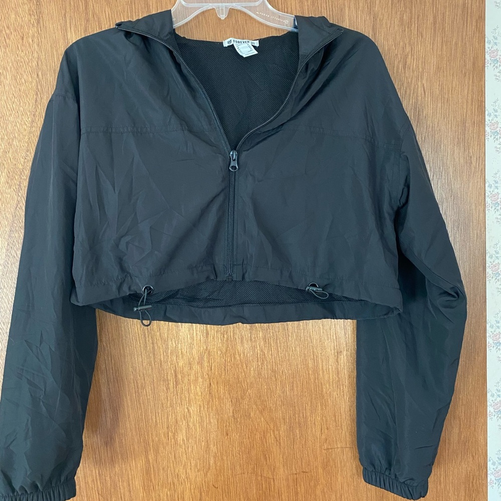 Cute Crop Windbreaker Workout/Active Jacket